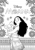 Раскраски Моана из мультфильма для девочек